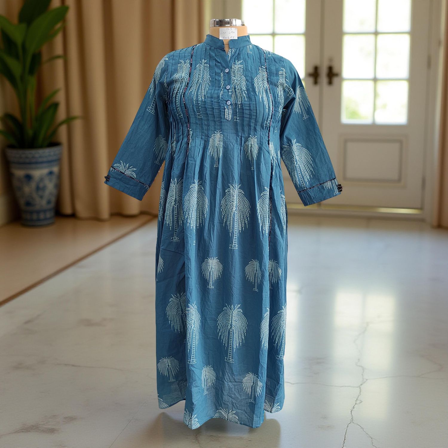 12-13  years Afra Cotton Dress 50" Long Jalabiya