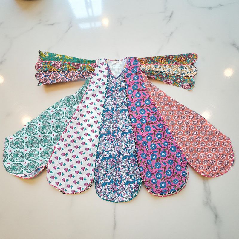 6-7 Year Meher Multi Printed Cotton Girls Dress 38" Long Jalabiya