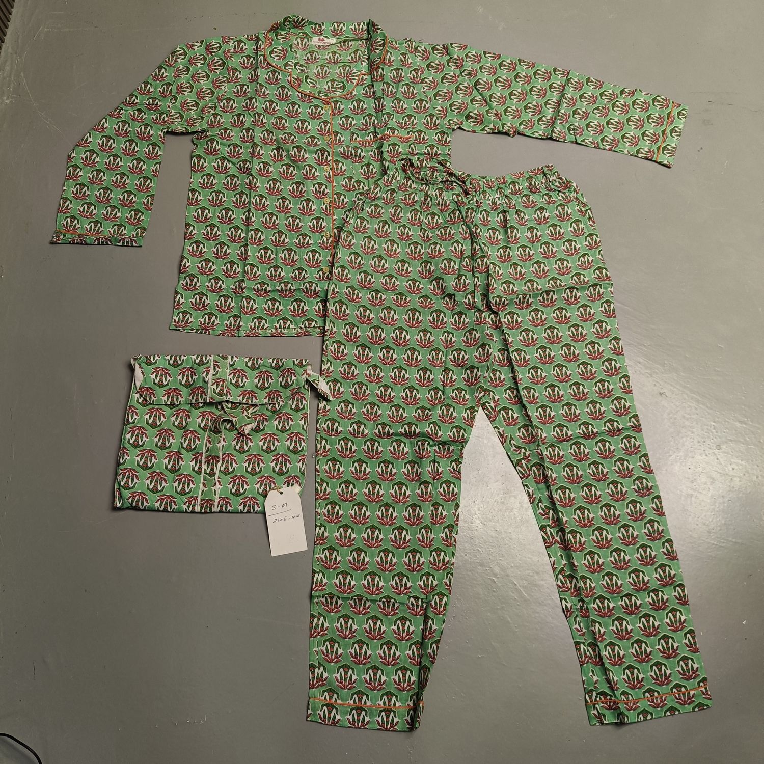 S-M Cotton Full Sleeves Pajamas Set