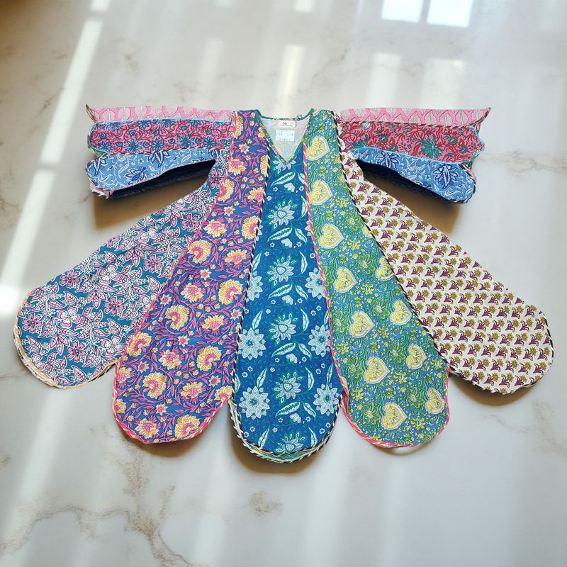 6-7 Year Meher Multi Printed Cotton Girls Dress 38" Long Jalabiya