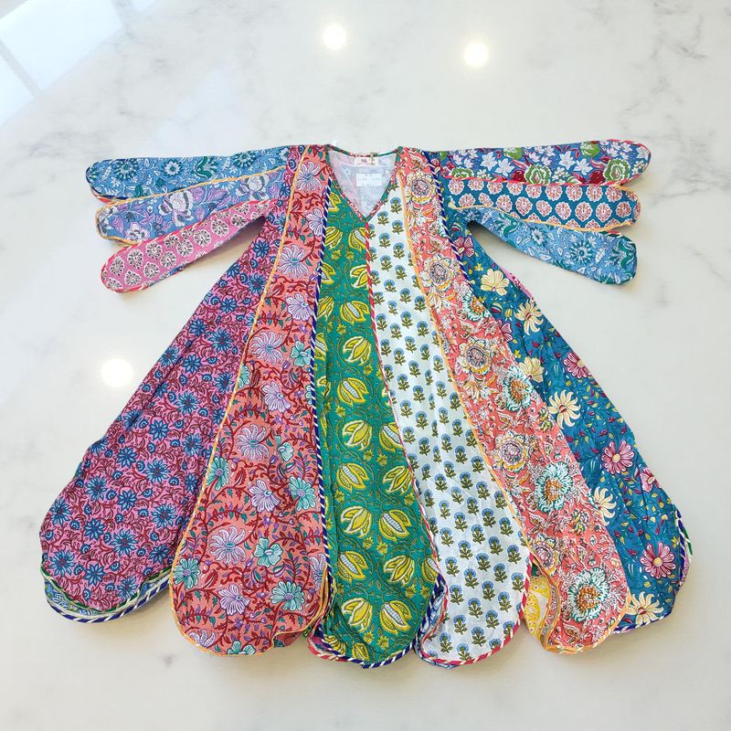 8-9 Year Meher Printed Cotton Dress 42"Long Jalabiya