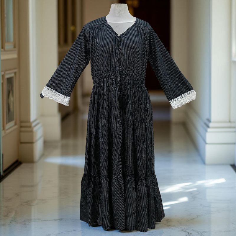 L/XL Ari Printed Cotton Dress 57" Long Jalabiya