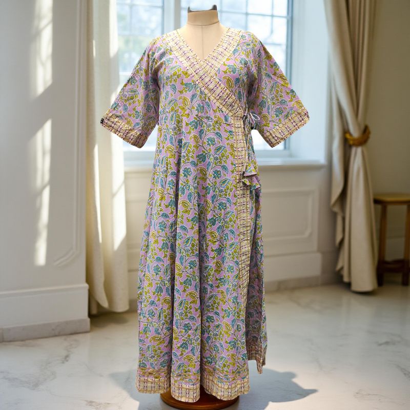 8-9 Year Priam Printed Cotton Girls Dress 38" Long Jalabiya