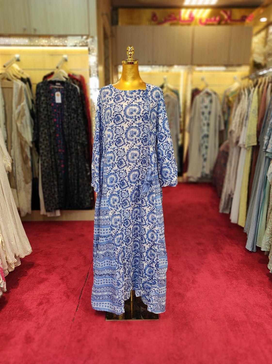 L/XL Cindrella crystal  Cotton Dress 57" Long Jalabiya