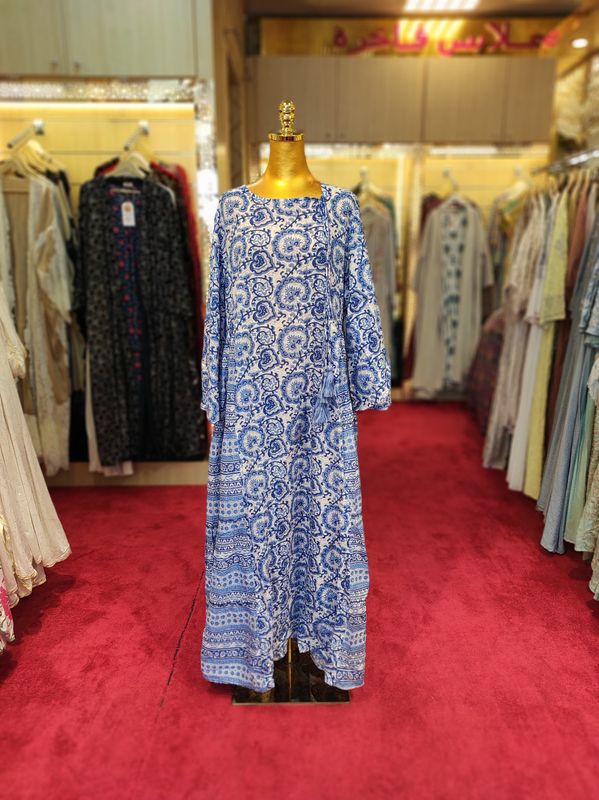 L/XL Cindrella crystal  Cotton Dress 57" Long Jalabiya