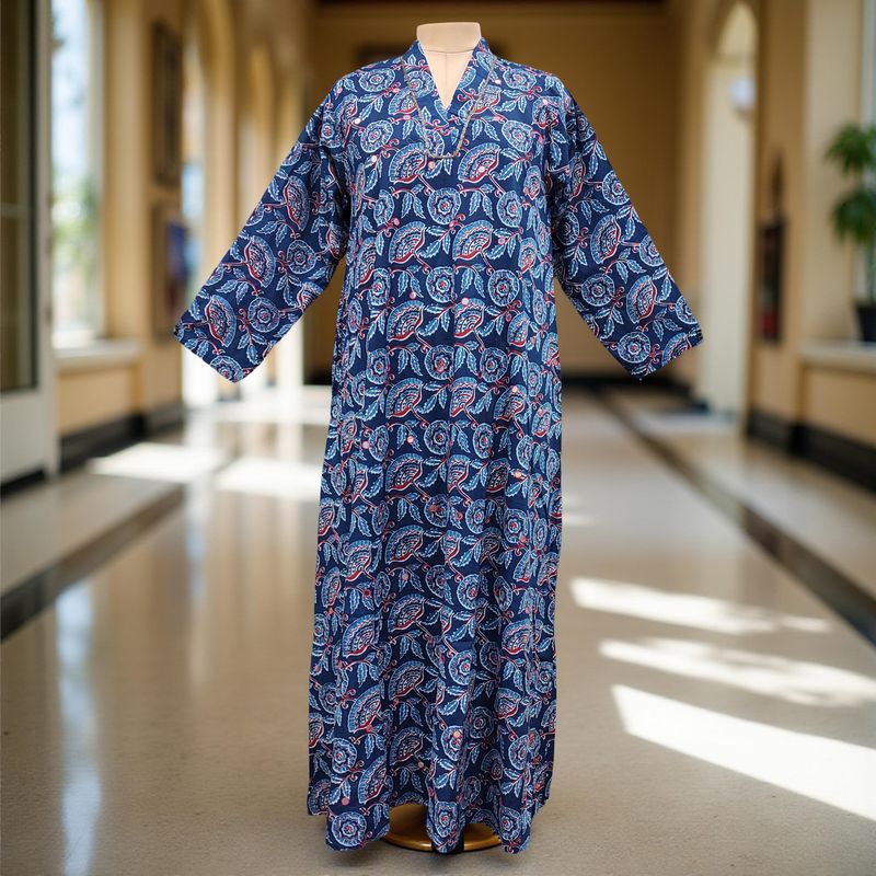 2XL/3XL Teena Cotton Dress 57" Long Jalabiya