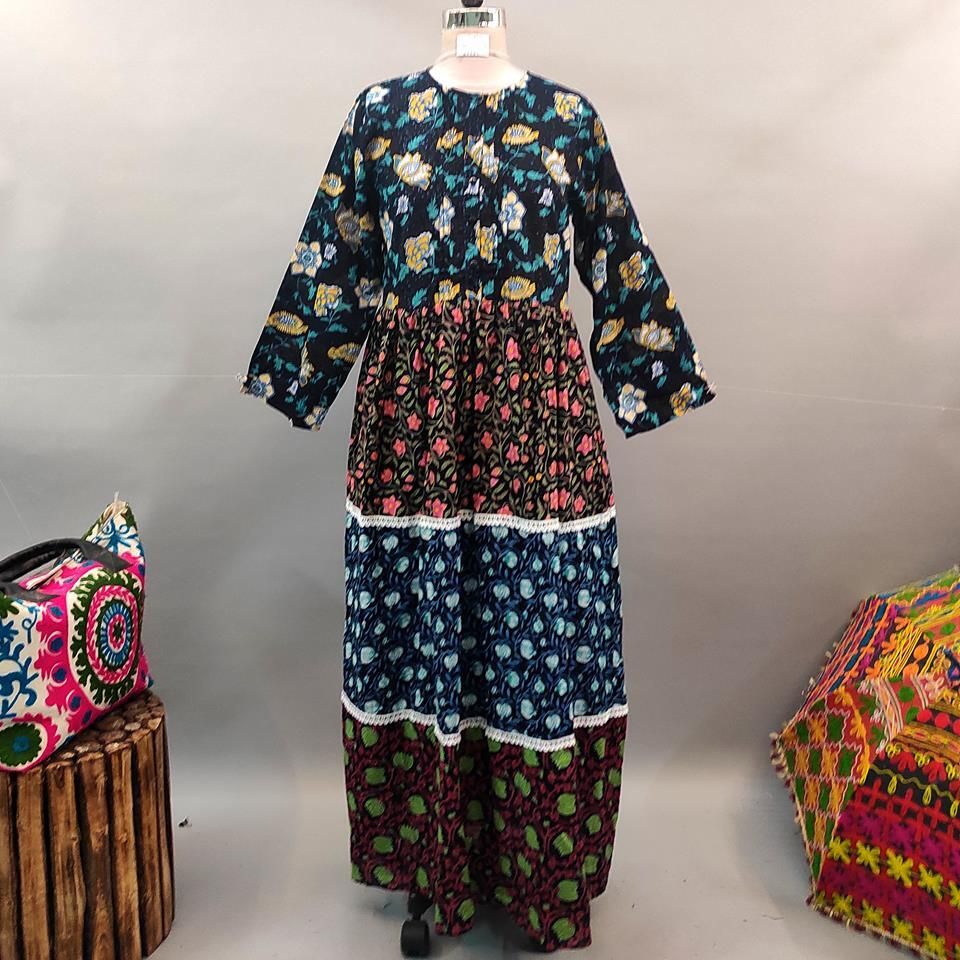 S/M Special Printed Cotton Dress 58" Long Jalabiya