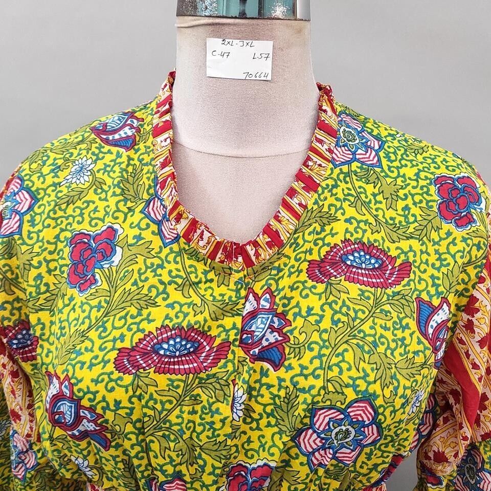 2XL/3XL Amarya Cotton Dress 57" Long Jalabiya