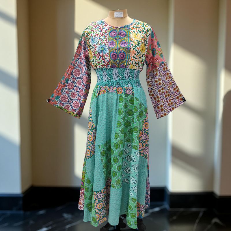 2XL/3XL Musira Printed Cotton Dress 57" Long Jalabiya