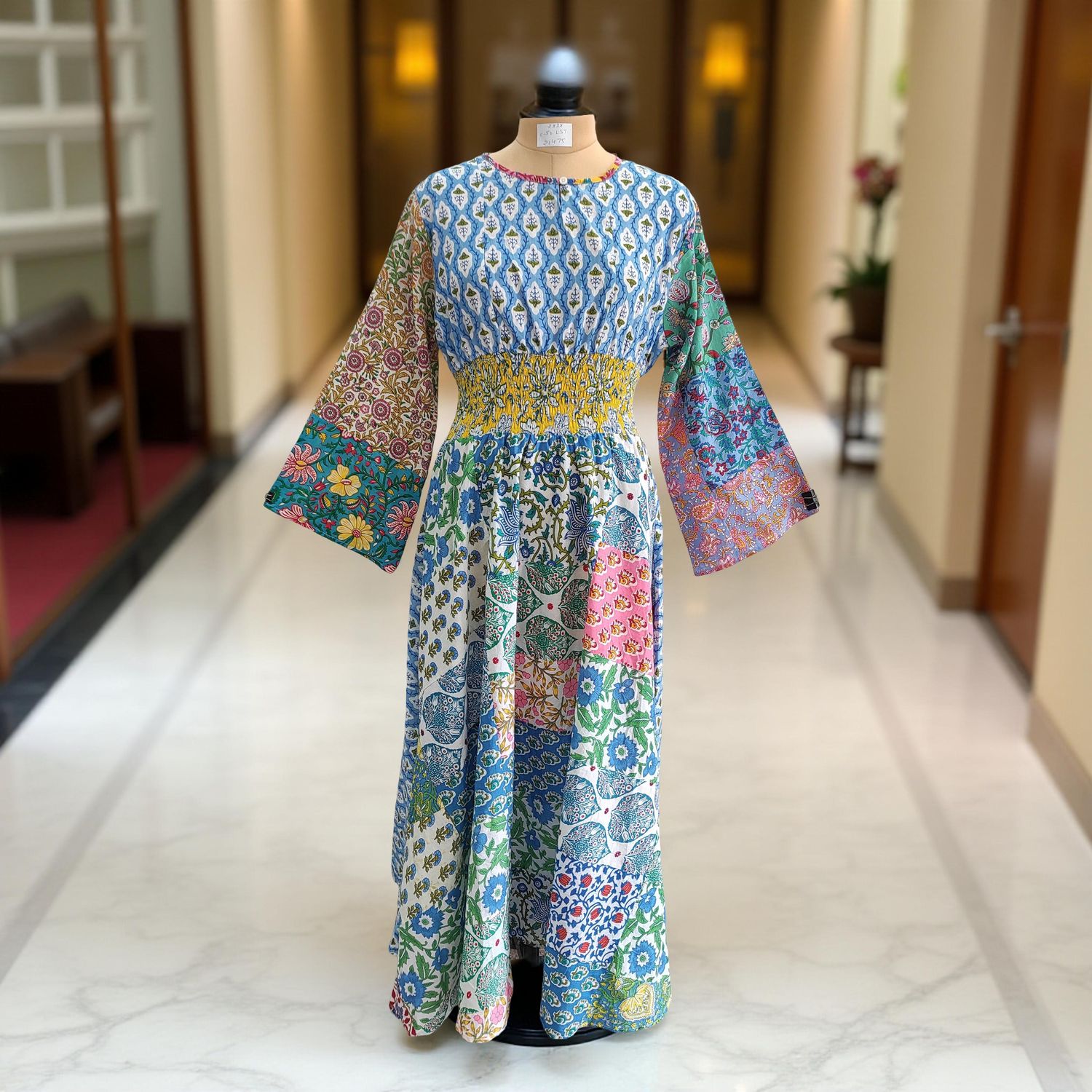 2XL/3XL Musira Printed Cotton Dress 57" Long Jalabiya