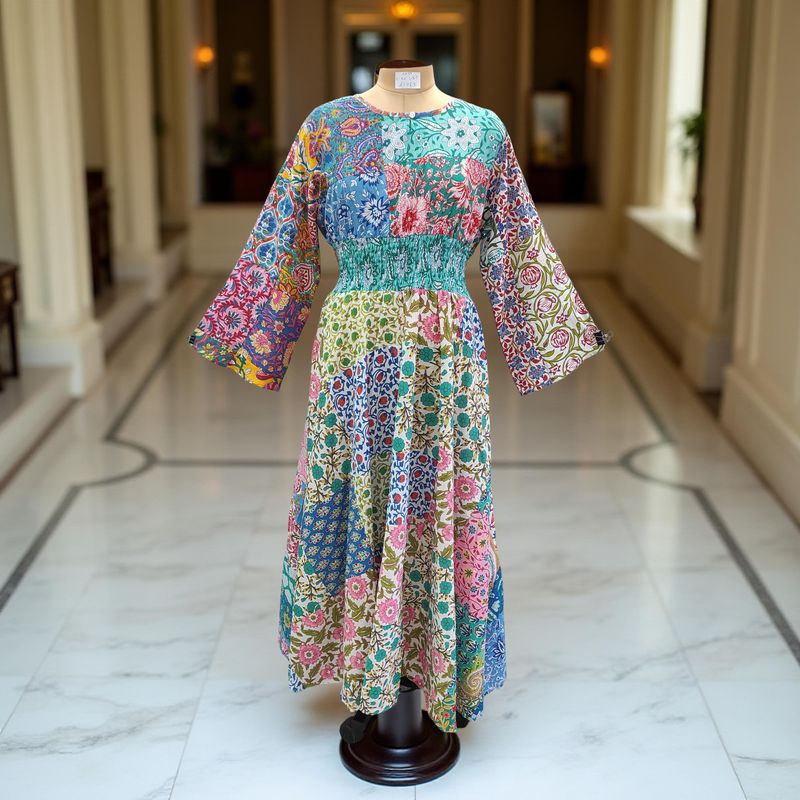 2XL/3XL Musira Printed Cotton Dress 57" Long Jalabiya