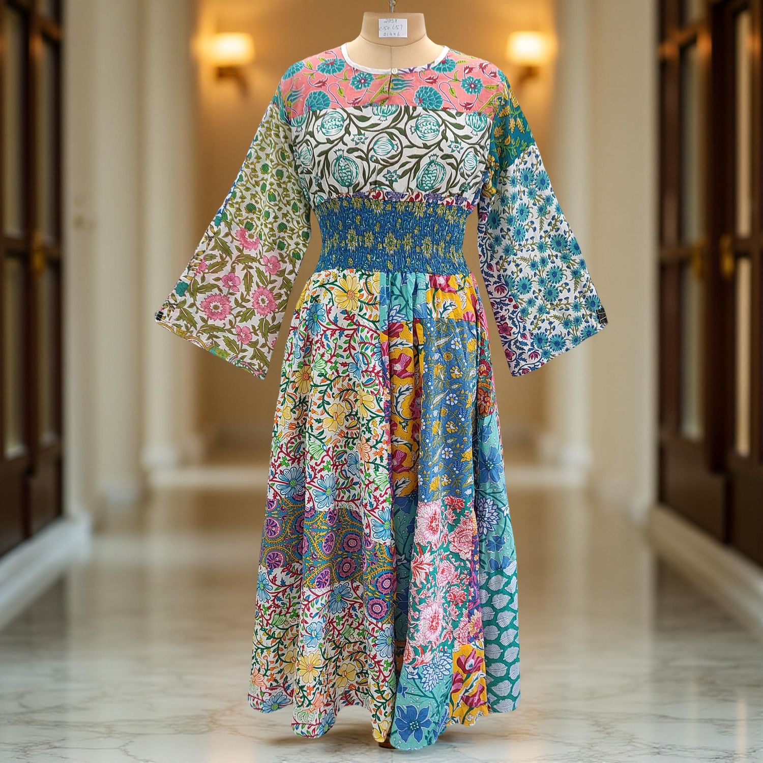 2XL/3XL Musira Printed Cotton Dress 57" Long Jalabiya