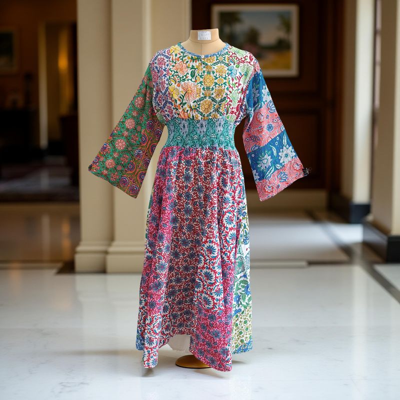 2XL/3XL Musira Printed Cotton Dress 57" Long Jalabiya