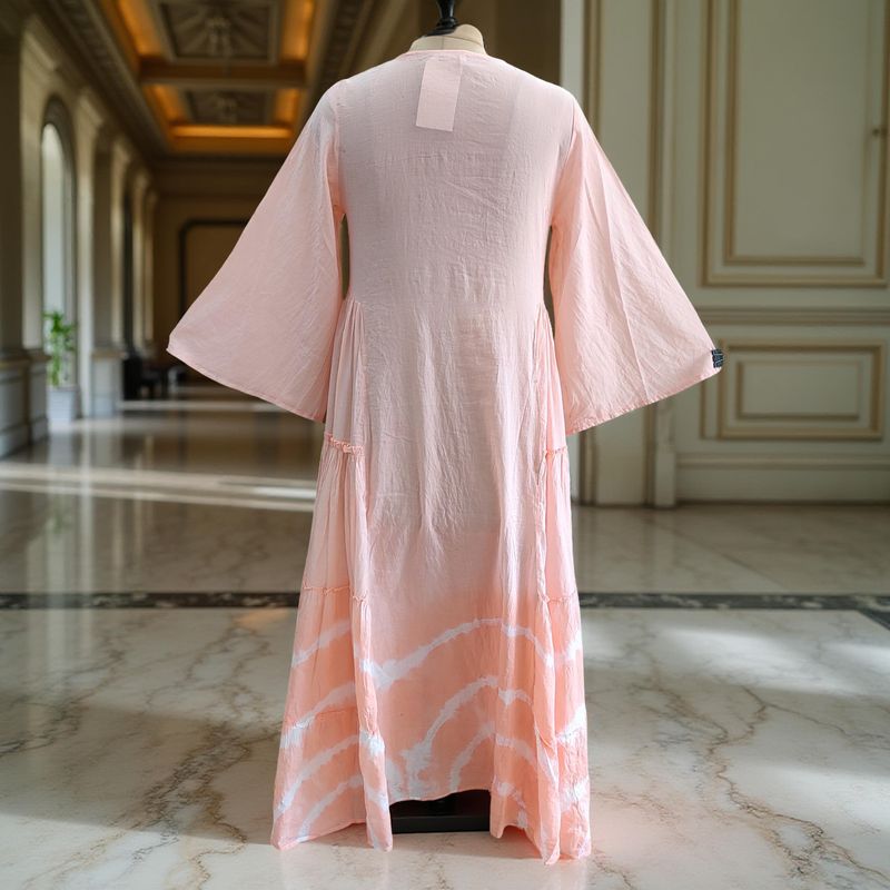 S/M Cindrella Tie Dye  Cotton Dress 57" Long Jalabiya