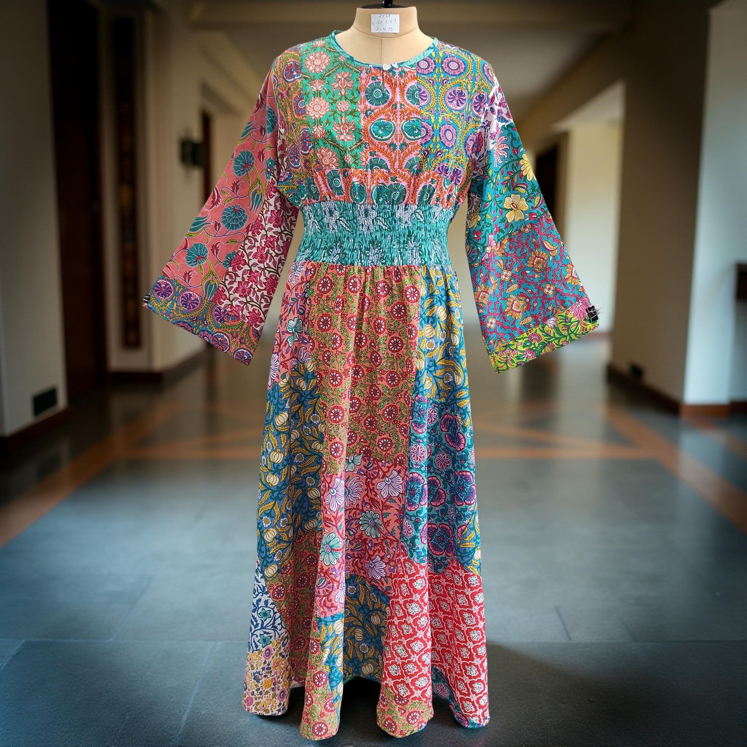 2XL/3XL Musira Printed Cotton Dress 57" Long Jalabiya