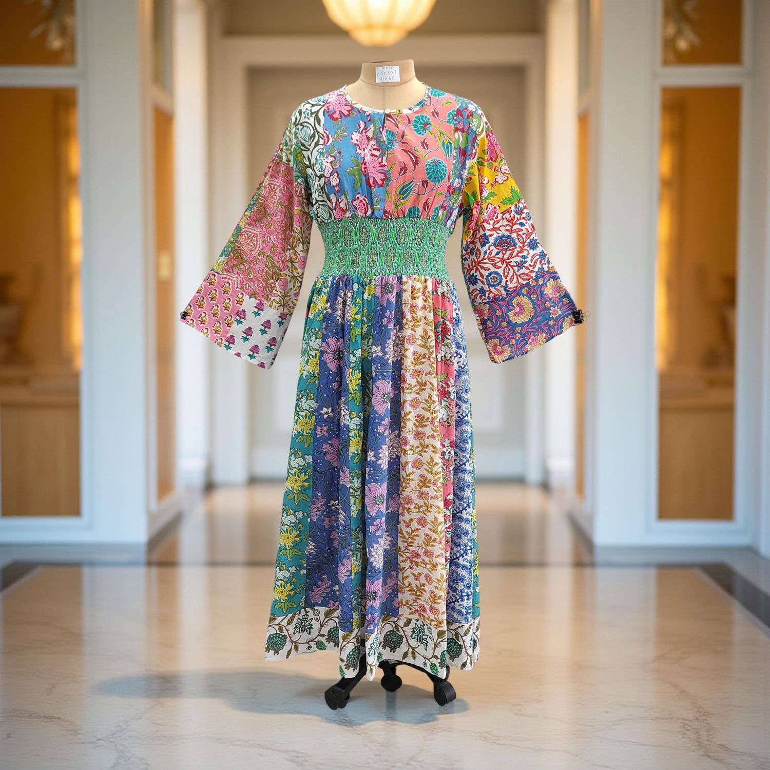 2XL/3XL Musira Printed Cotton Dress 57" Long Jalabiya