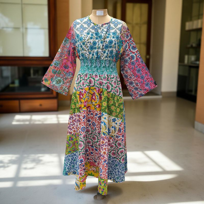 2XL/3XL Musira Printed Cotton Dress 57" Long Jalabiya