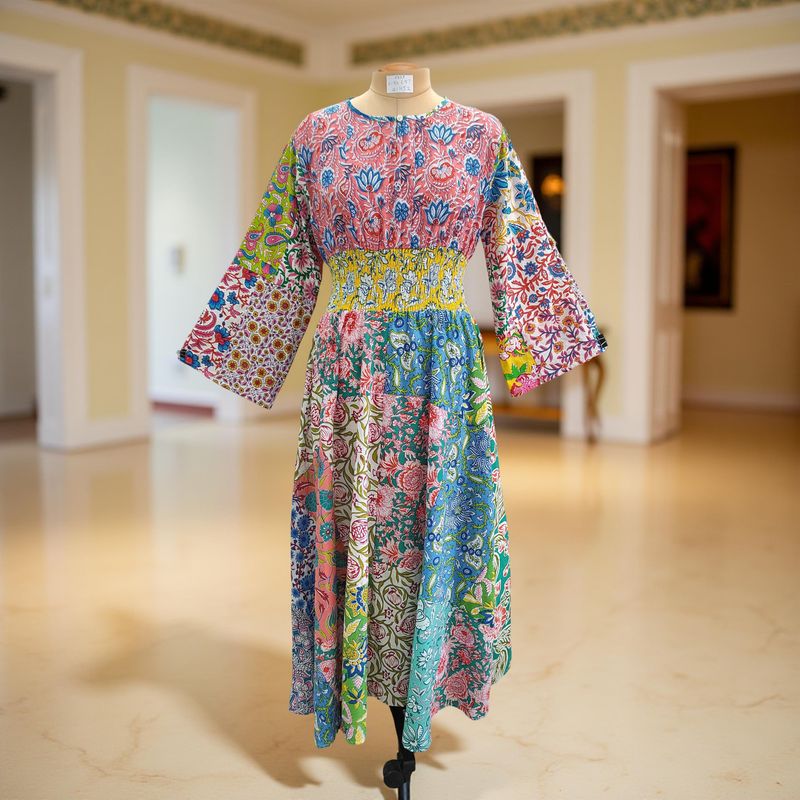 2XL/3XL Musira Printed Cotton Dress 57" Long Jalabiya