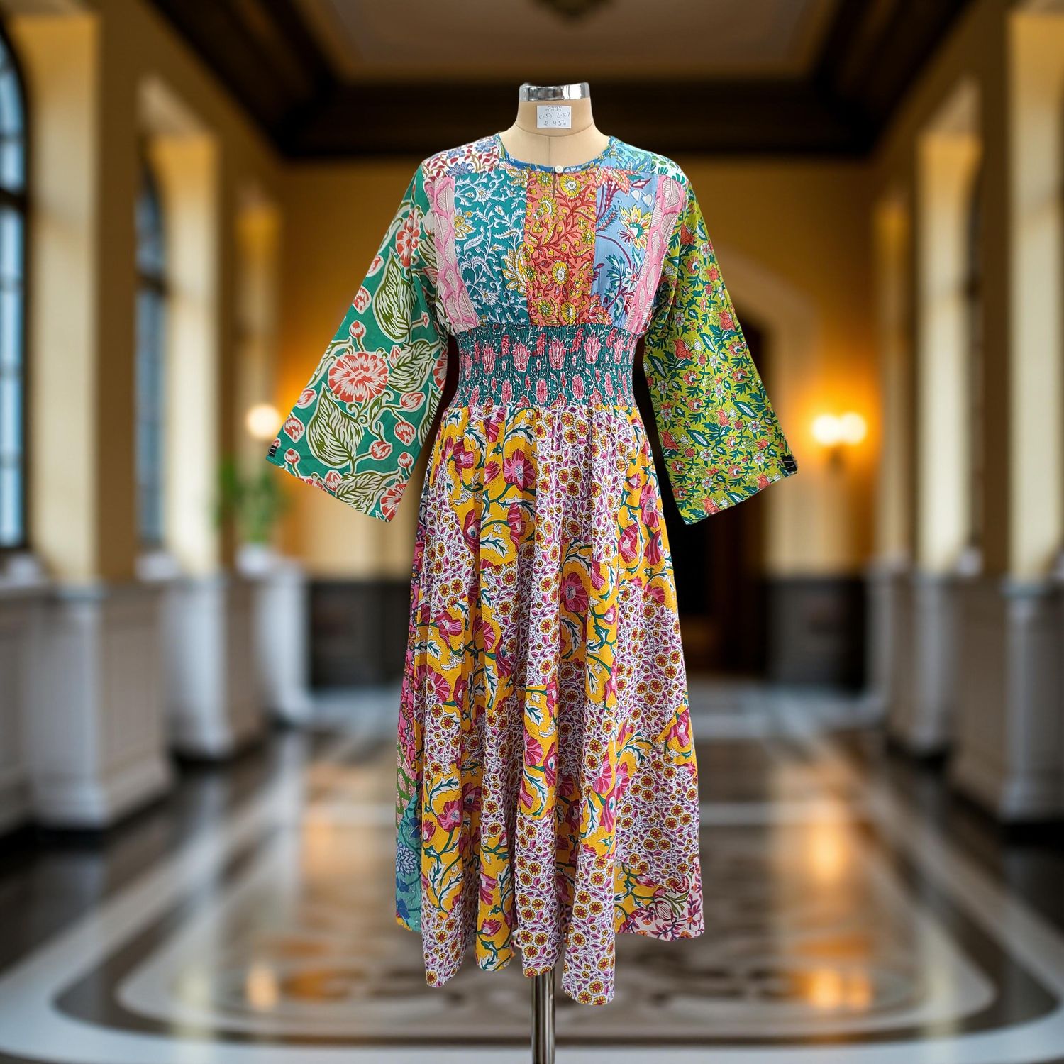 2XL/3XL Musira Printed Cotton Dress 57" Long Jalabiya