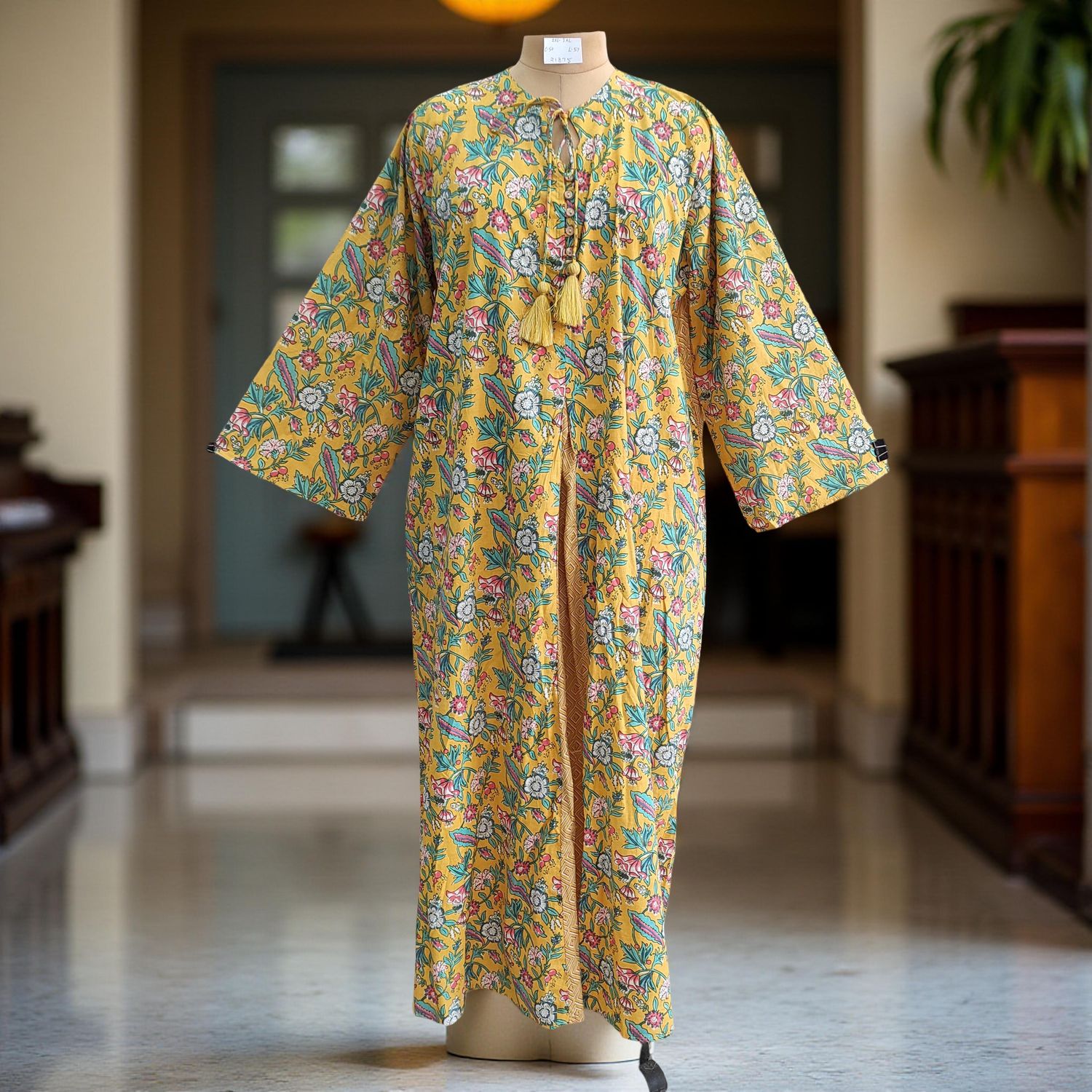2XL/3XL Nobila Printed Cotton Dress 57" Long Jalabiya