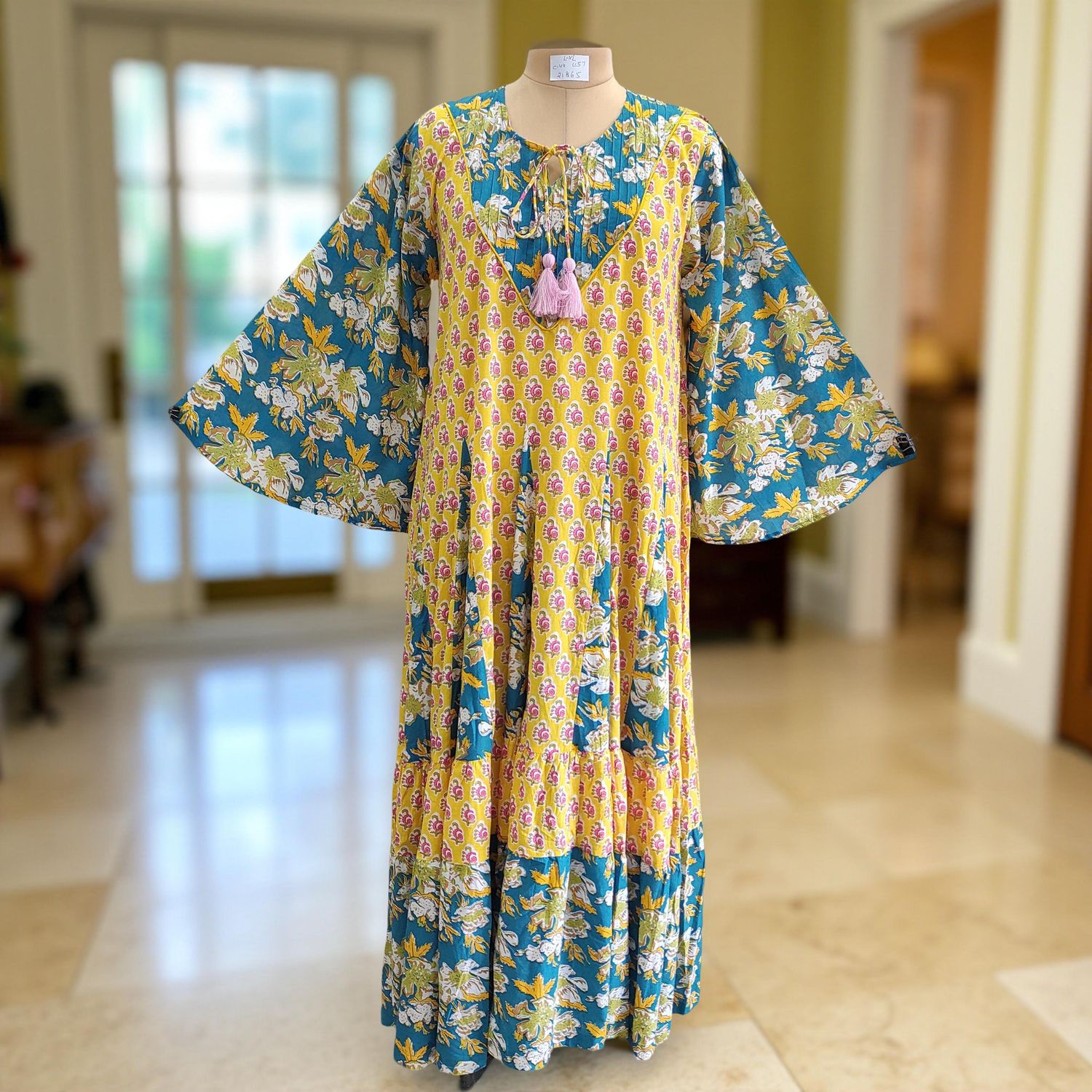 L-XL  Jamina Cotton Dress 57" Long Jalabiya