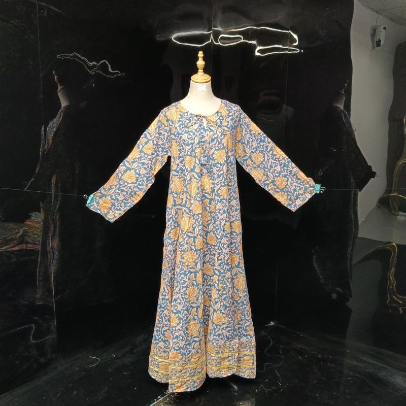 S-M Hanifa Cotton Dress 57" Long Jalabiya