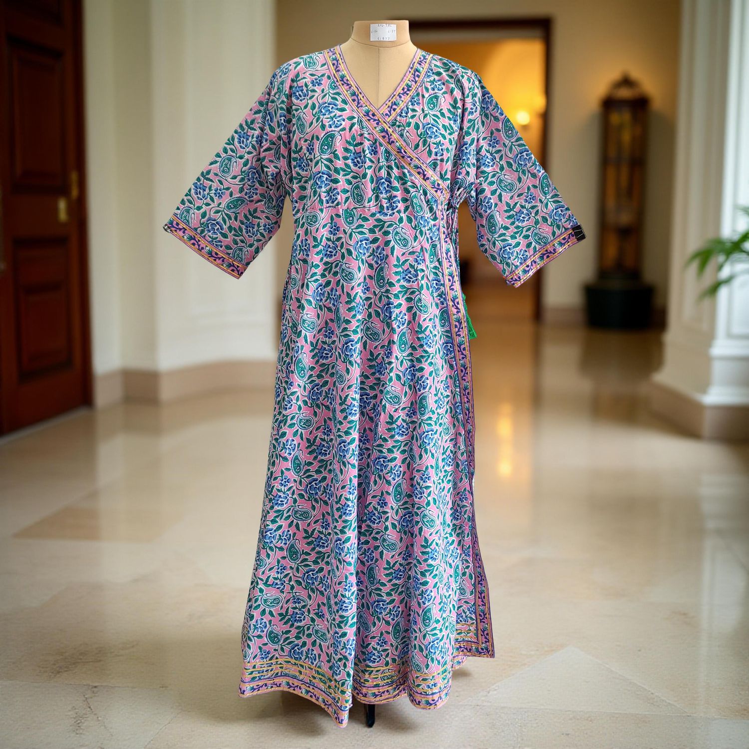 2XL/3XL Priam  Printed Cotton Dress 57" Long Jalabiya