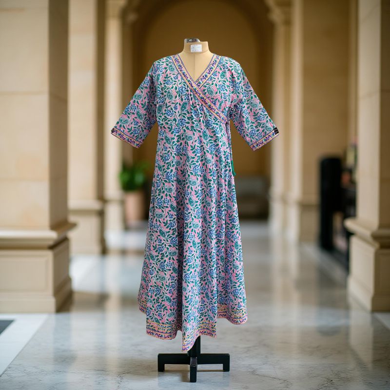 L/XL Priam  Printed Cotton Dress 57" Long Jalabiya