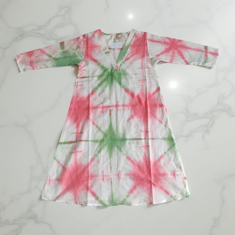 2-3  Year Teena Printed Cotton Dress 29'' Long Jalabiya