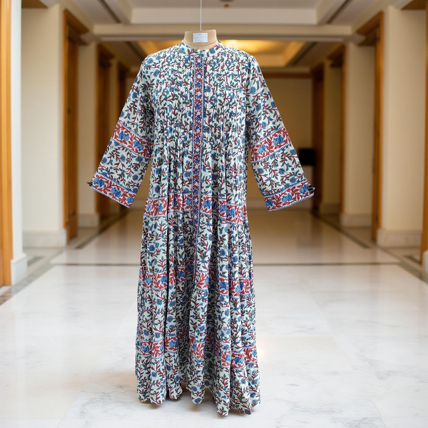 L/XL Special Printed Cotton Dress 57" Long Jalabiya