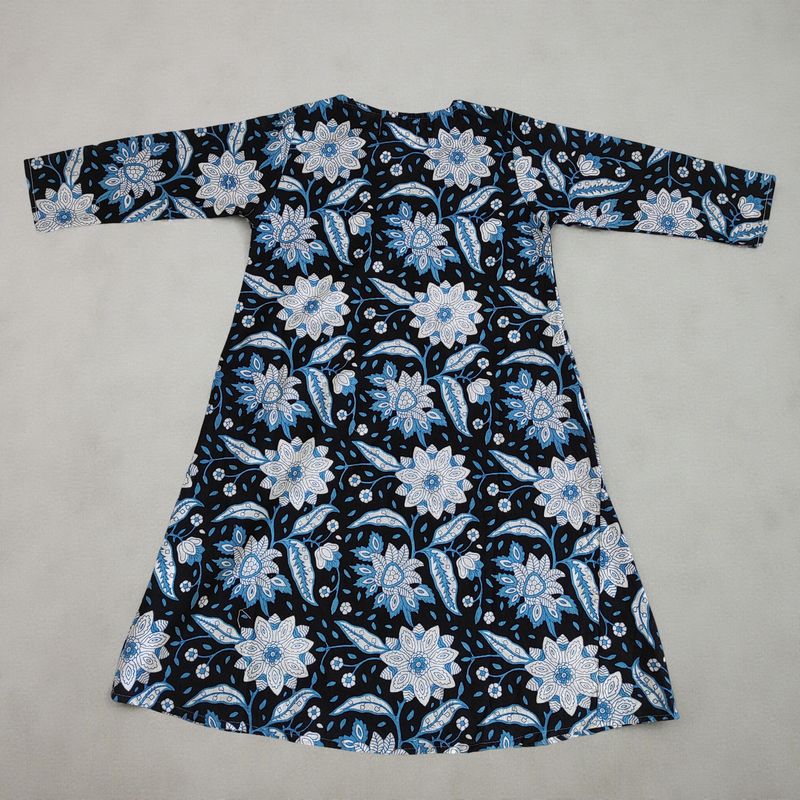 2-3  Year Teena Printed Cotton Dress 30'' Long Jalabiya