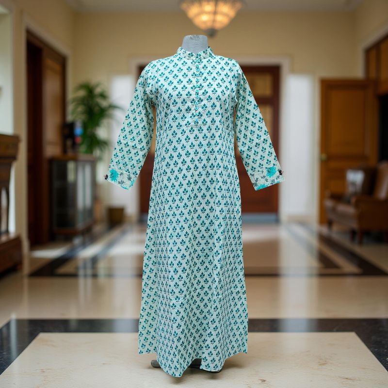 XS/S Sofi Printed Cotton Dress 54" Long Jalabiya