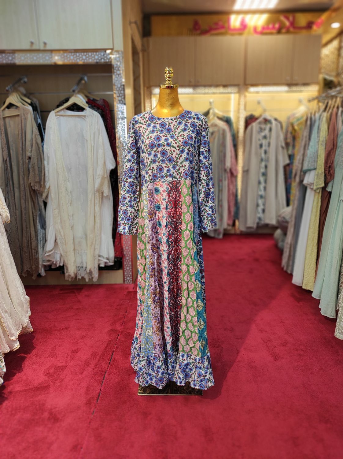 S/M Special Multi Printed Cotton Dress 57" Long Jalabiya