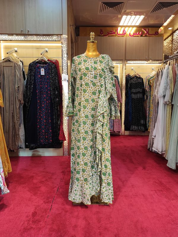 S/M Princess Printed Cotton Dress 57" Jalabiya