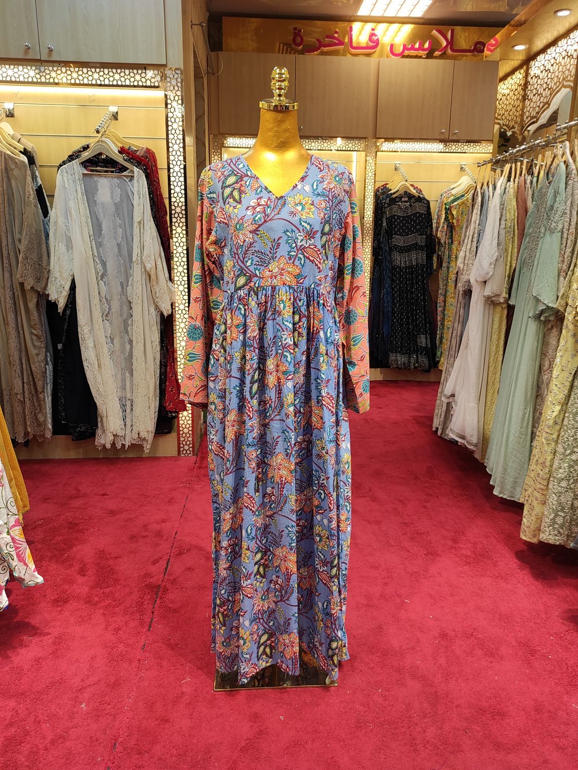 S/M Special Printed Cotton Dress 57" Long Jalabiya