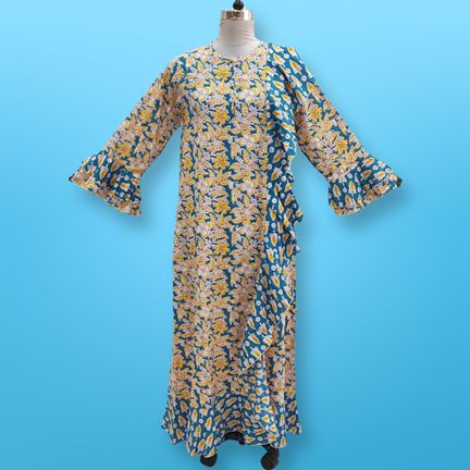 S/M Princess Printed Cotton Dress 57" Jalabiya