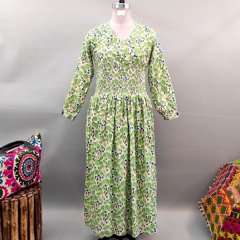 2XL/3XL Maysoon Printed Cotton Dress 57" Long Jalabiya