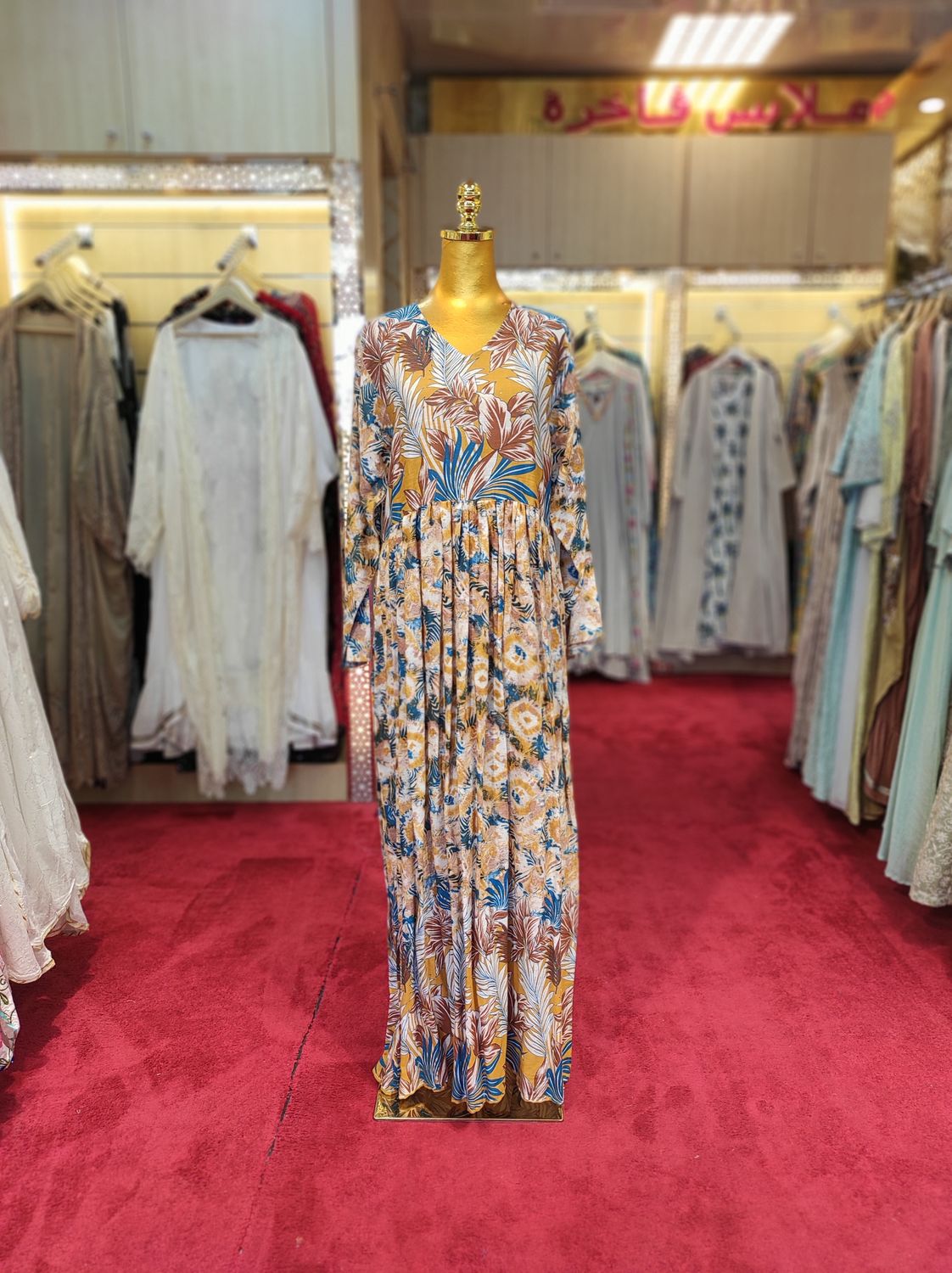 S/M Special Multi Printed Cotton Dress 57" Long Jalabiya