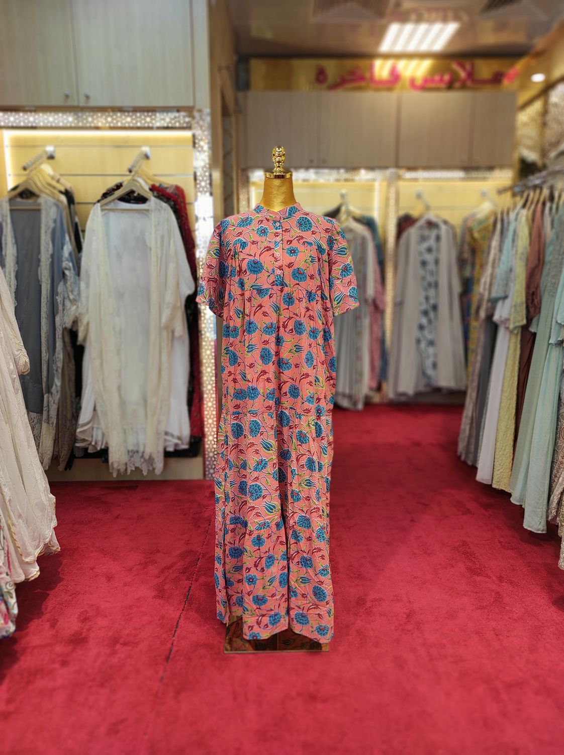 S/M Special Multi Printed Cotton Dress 57" Long Jalabiya