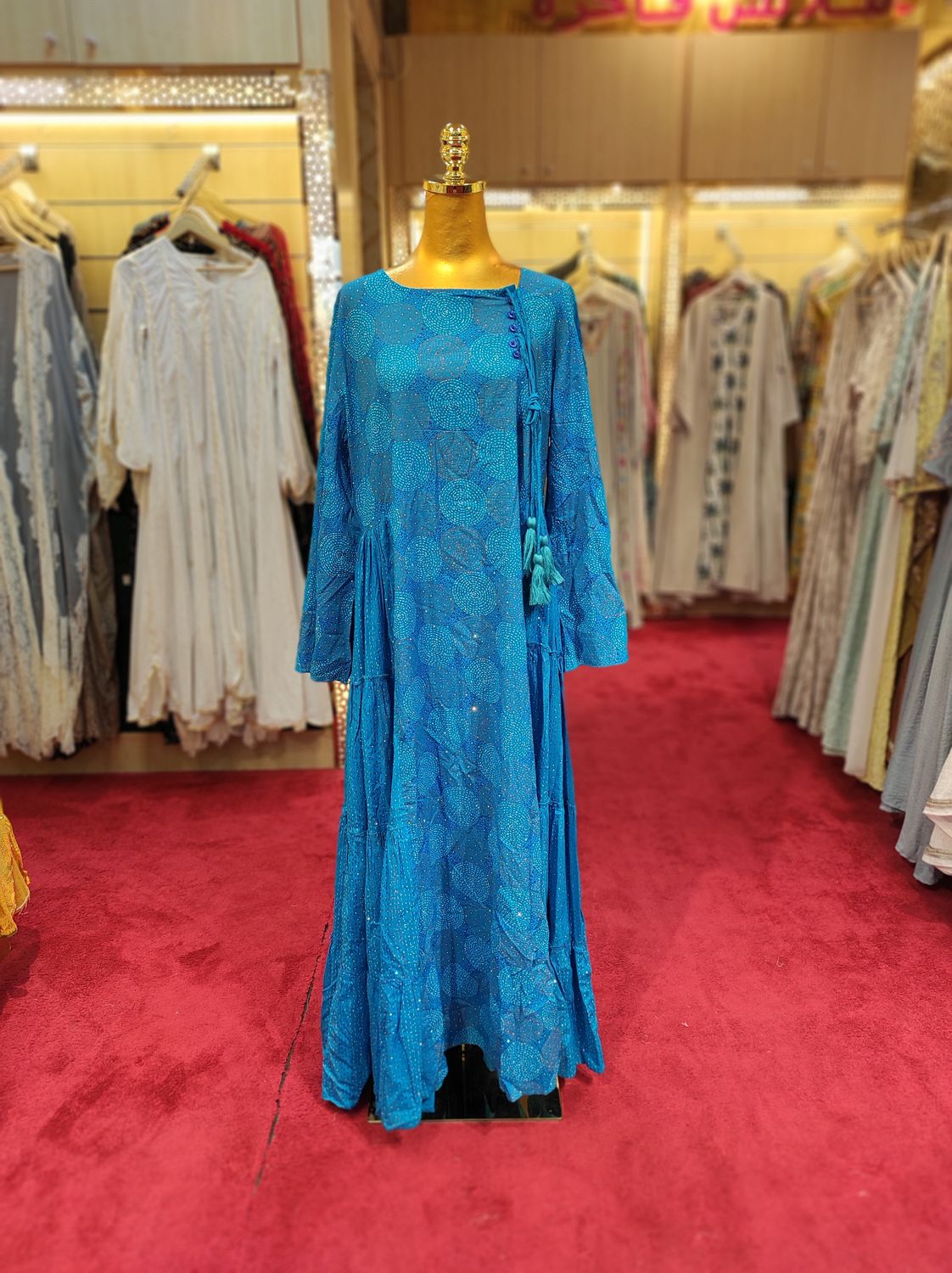 L/XL Cindrella crystal  Cotton Dress 57" Long Jalabiya