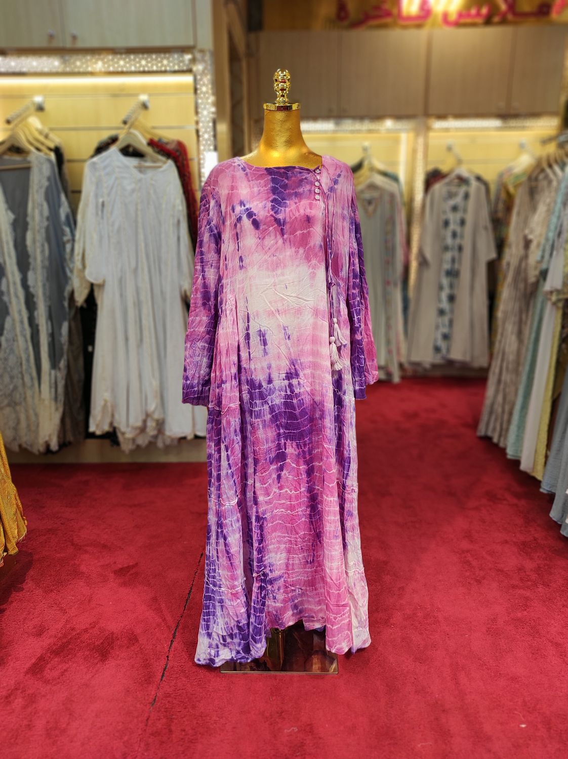 2XL/3XL Cindrella Printed Cotton Dress 57" Long Jalabiya