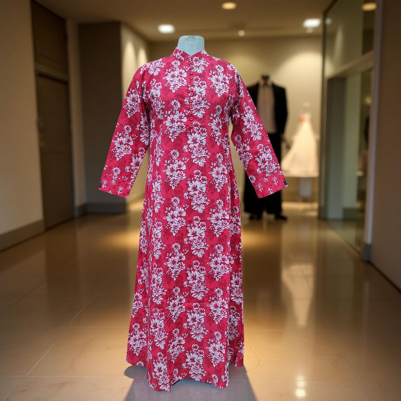 10-11  Year Sofi Printed Cotton Girls Dress 45" Long Jalabiya