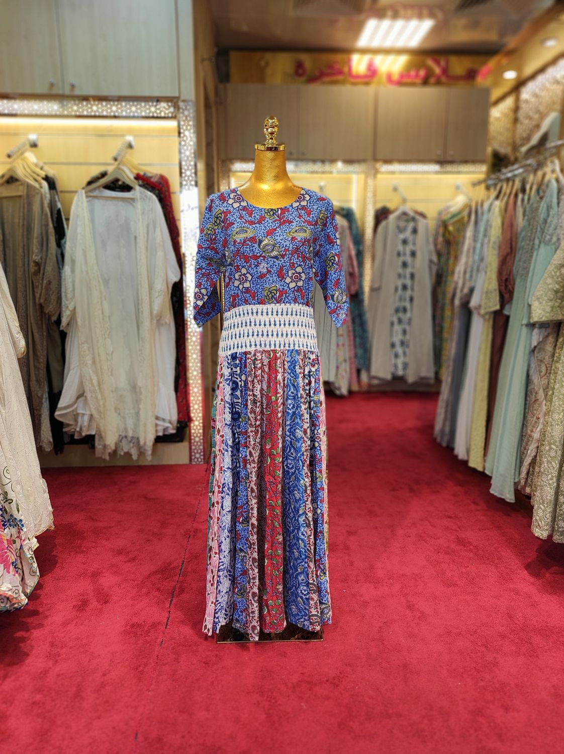 S/M Special Multi Printed Cotton Dress 57" Long Jalabiya