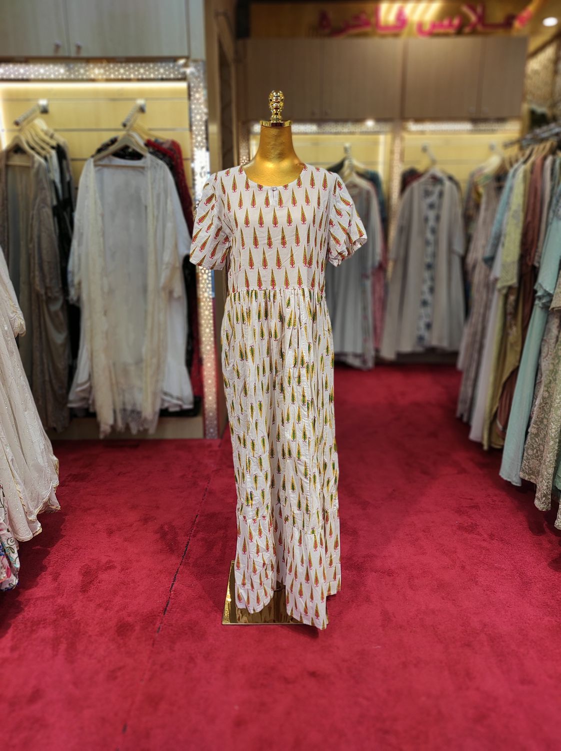 S/M Special Multi Printed Cotton Dress 57" Long Jalabiya