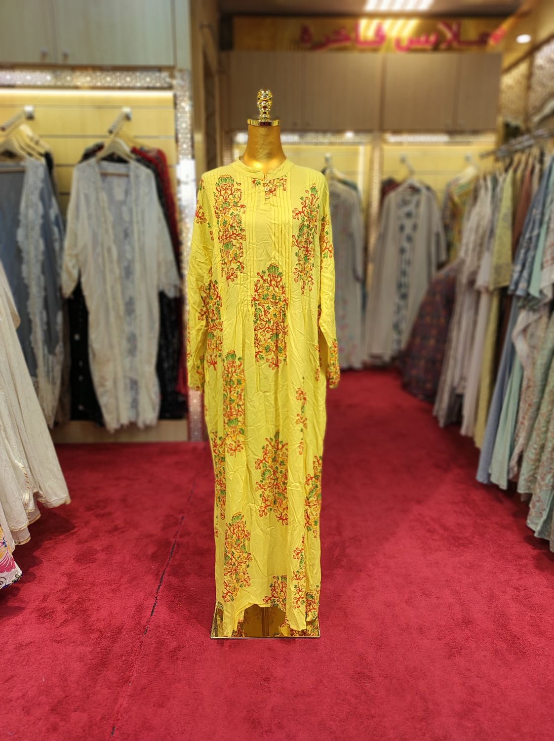 2XL/3XL Adiat Printed Cotton Dress 57'' Long Jalabiya