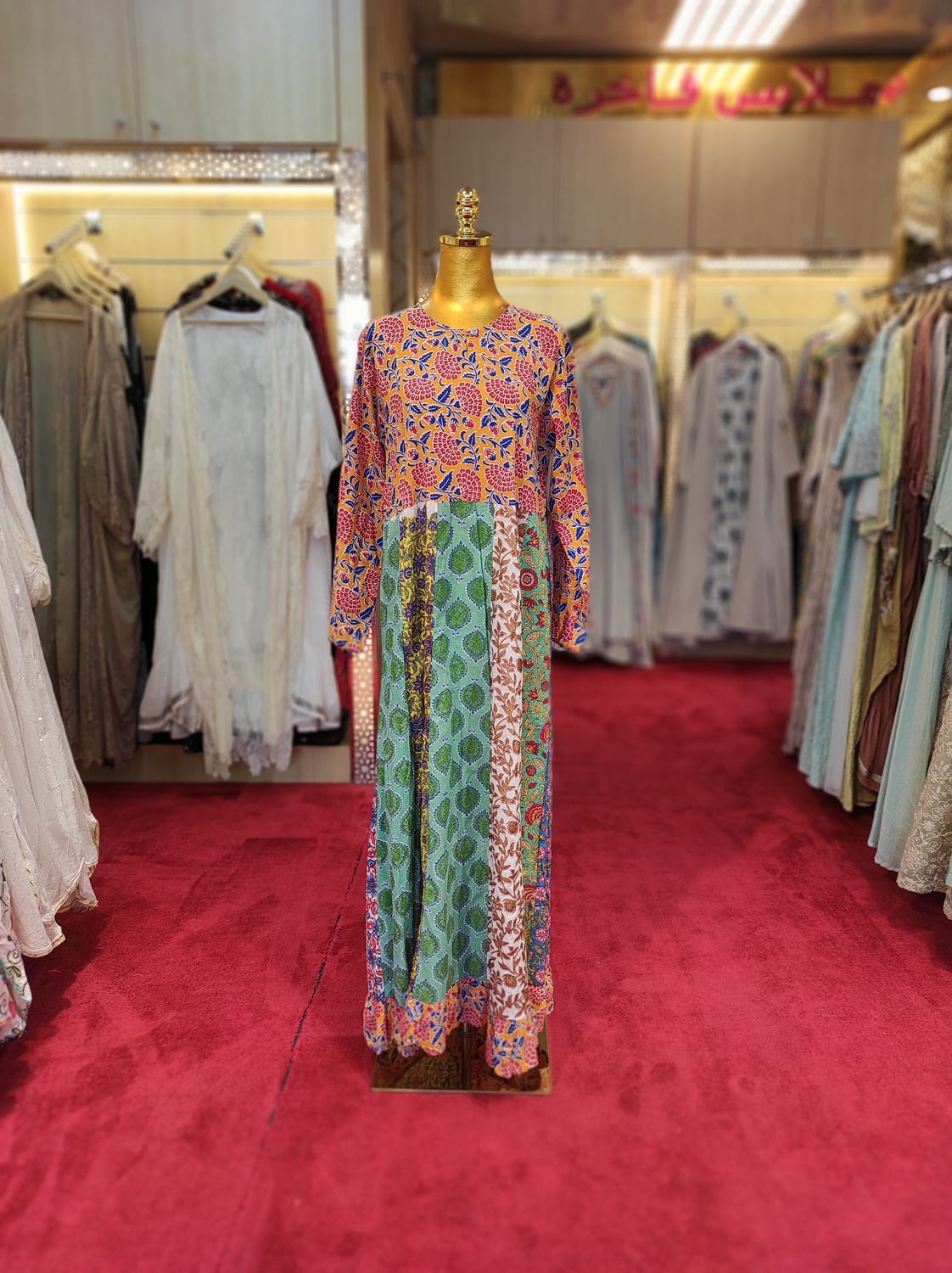 S/M Special Multi Printed Cotton Dress 57" Long Jalabiya