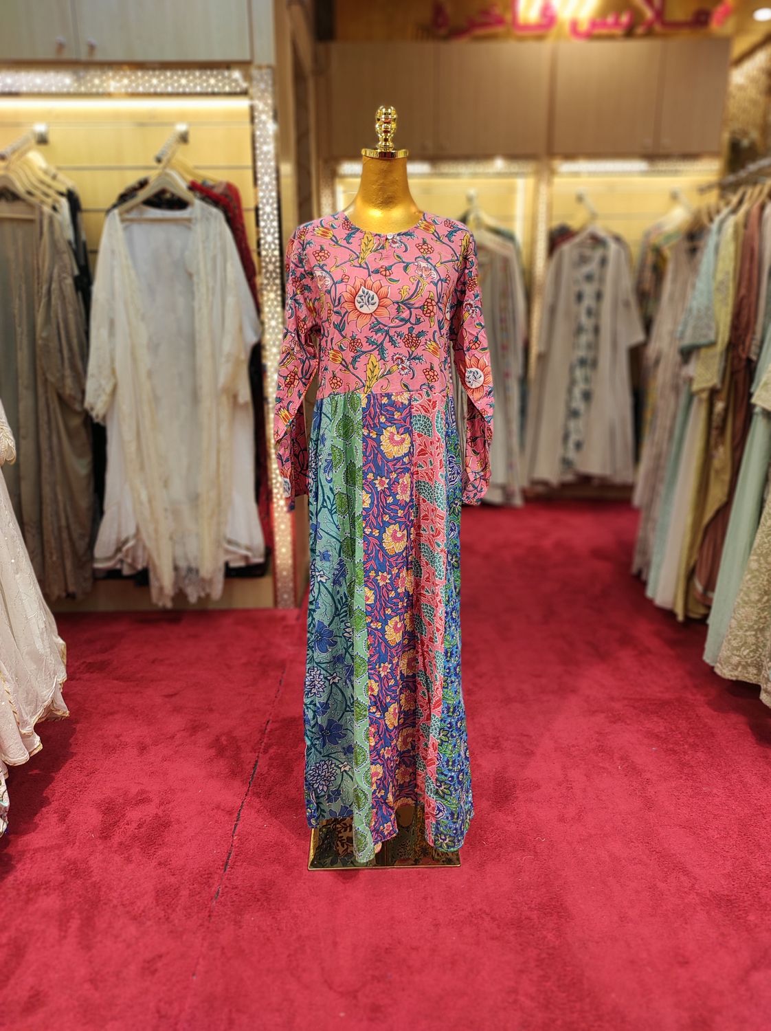 S/M Special Multi Printed Cotton Dress 57" Long Jalabiya