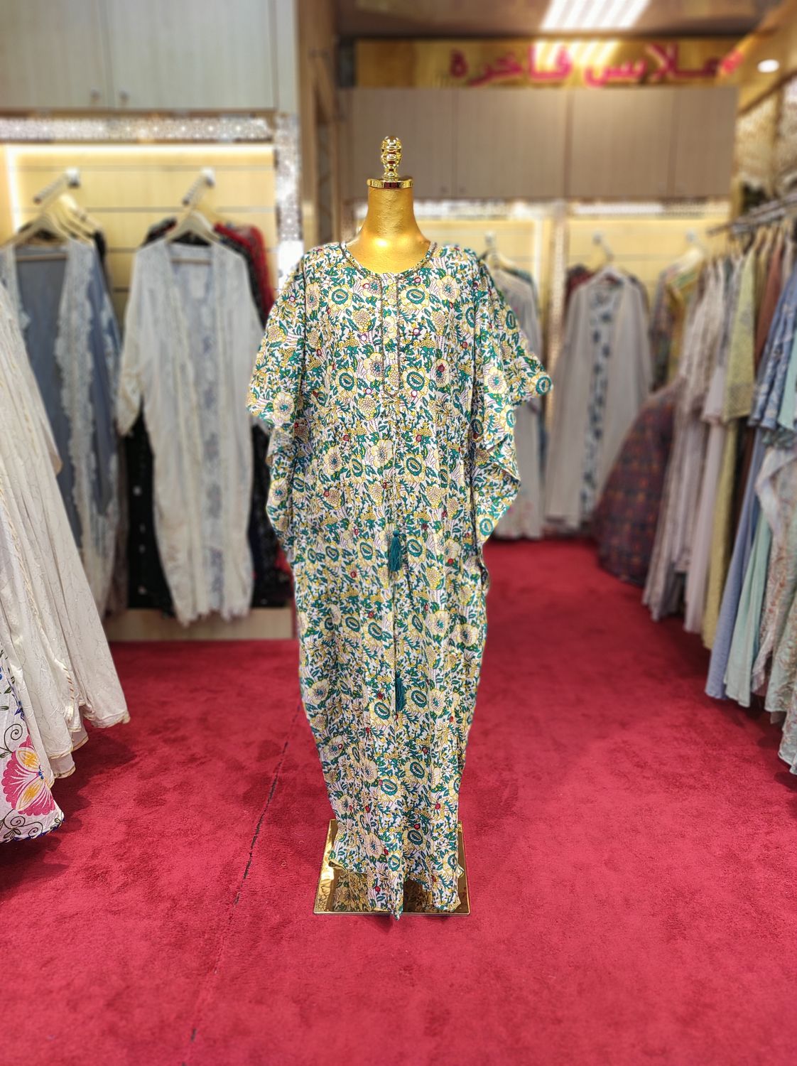 Free Size Cotton Farasha Kaftan 57" Long Jalabiya