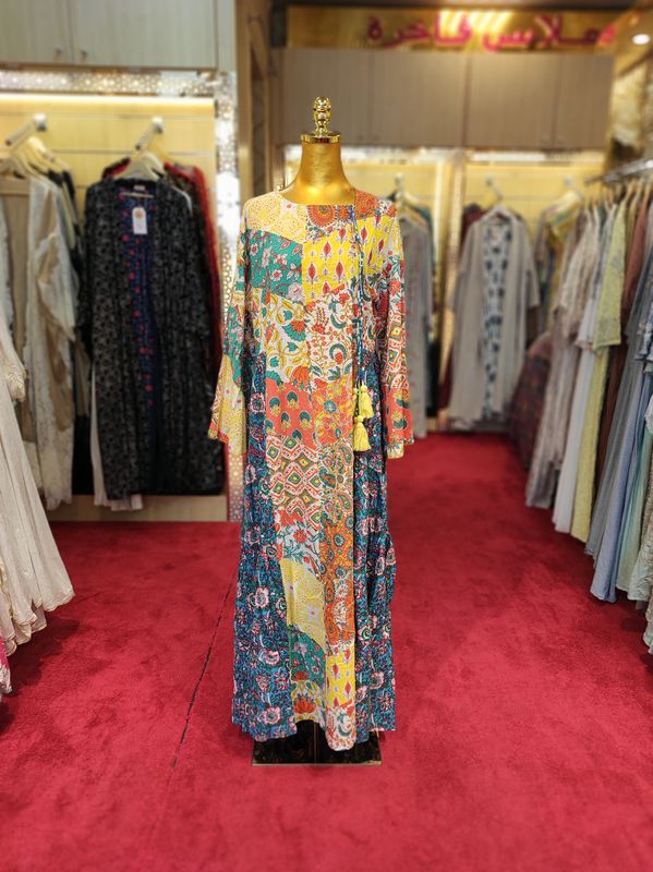 L/XL Cindrella crystal  Cotton Dress 57" Long Jalabiya