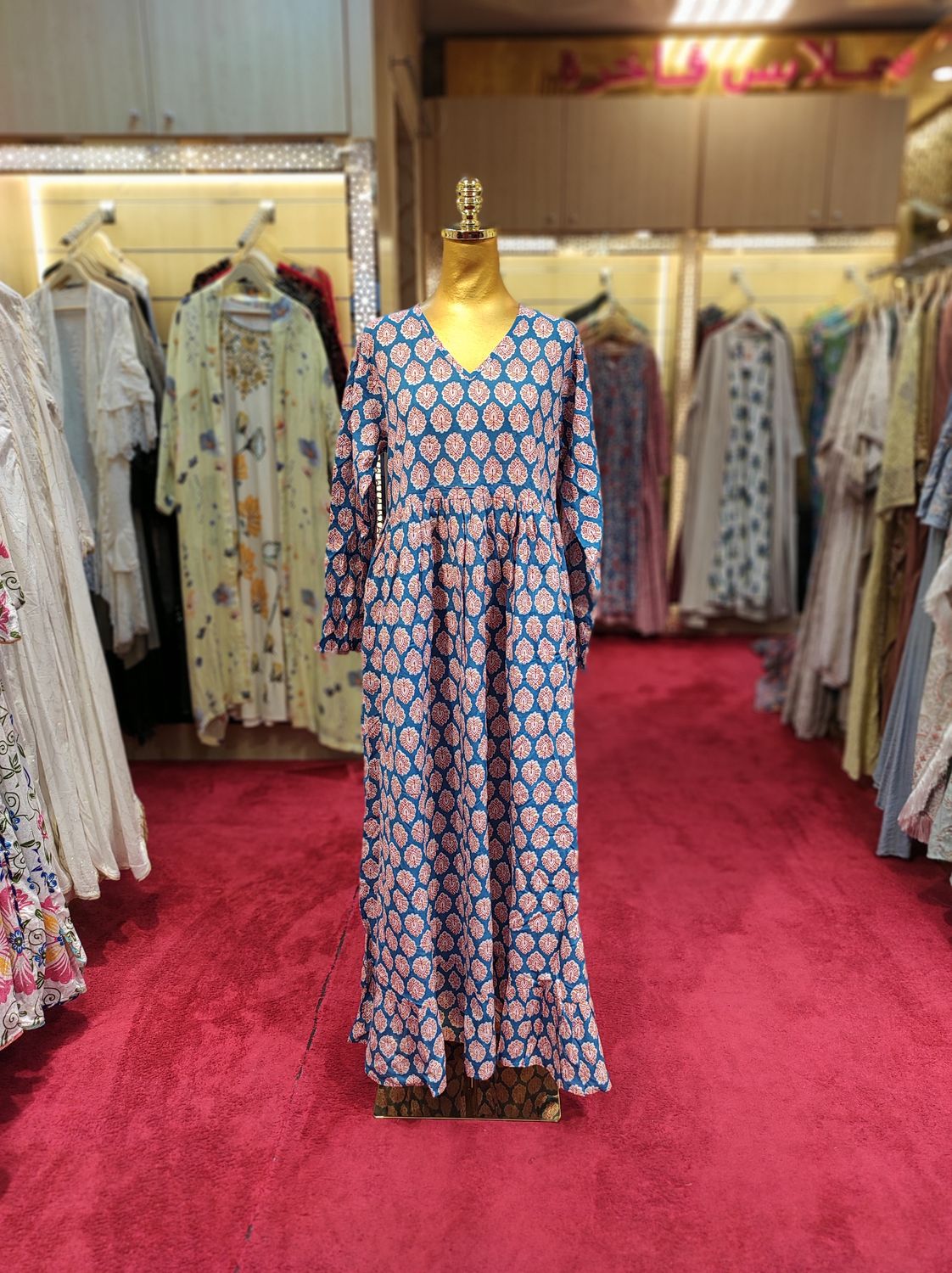 XS/S Special Printed Cotton Dress 54" Long Jalabiya